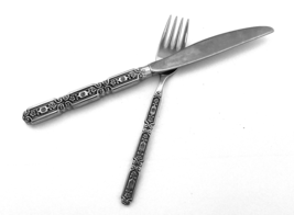 Raphael by Oneida Silver Black Texture Modern Hollow Knife Salad Fork Bla - $19.68