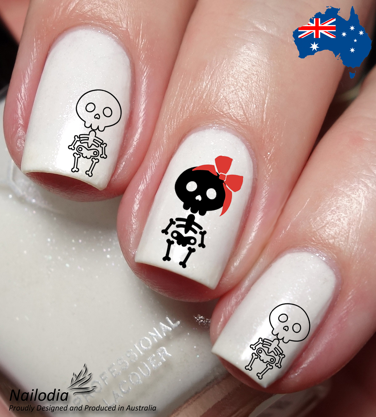 Cute baby Skeleton Halloween Party Nail Art Decal Sticker