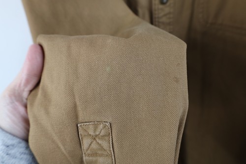 Vtg Carhartt Mens 2XLT Faded Flannel Lined Canvas Button Shirt Jacket Jac Shirt Item image 13