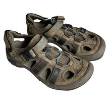 Teva Women&#39;s Waterproof Hiking Sport Sandals Outdoor Tan Blue Closed Toe Sz 6 - £18.97 GBP