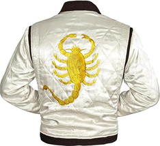 Mens Drive Ryan Gosling White Satin Scorpion Jacket - £84.93 GBP+