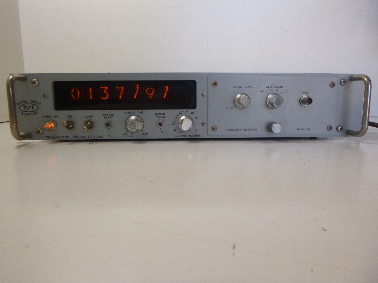 TSI Transistor Specialties Inc  385-R Counter with Model 83  Frequency P... - $155.39