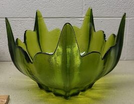 Vintage Green Viking Art Glass Spiked Lotus Flower Bowl Home Decor Coffe... - $34.89