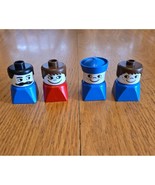 Lego square red blue bottom people lot of 4 sailor brown black hair - $14.00