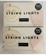 2 x 100 LED 32ft String Warm White Fairy Lights Clear Wire Party Wedding... - $12.86