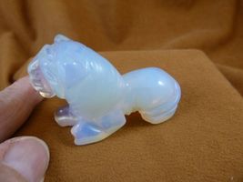 Y-LIO-RO-731 white Opalite glass LION gemstone FIGURINE I love lions statue - $19.74