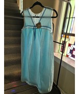 Vintage Womens Nightgown Sleepwear Medium Komar Blue Floral Lace Cottage... - $40.55 CAD