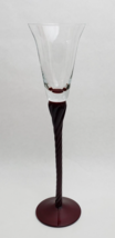 Vintage Bombay Company Champagne Flute Glass 13&quot; Twisted Ruby Stem (1) - £15.56 GBP