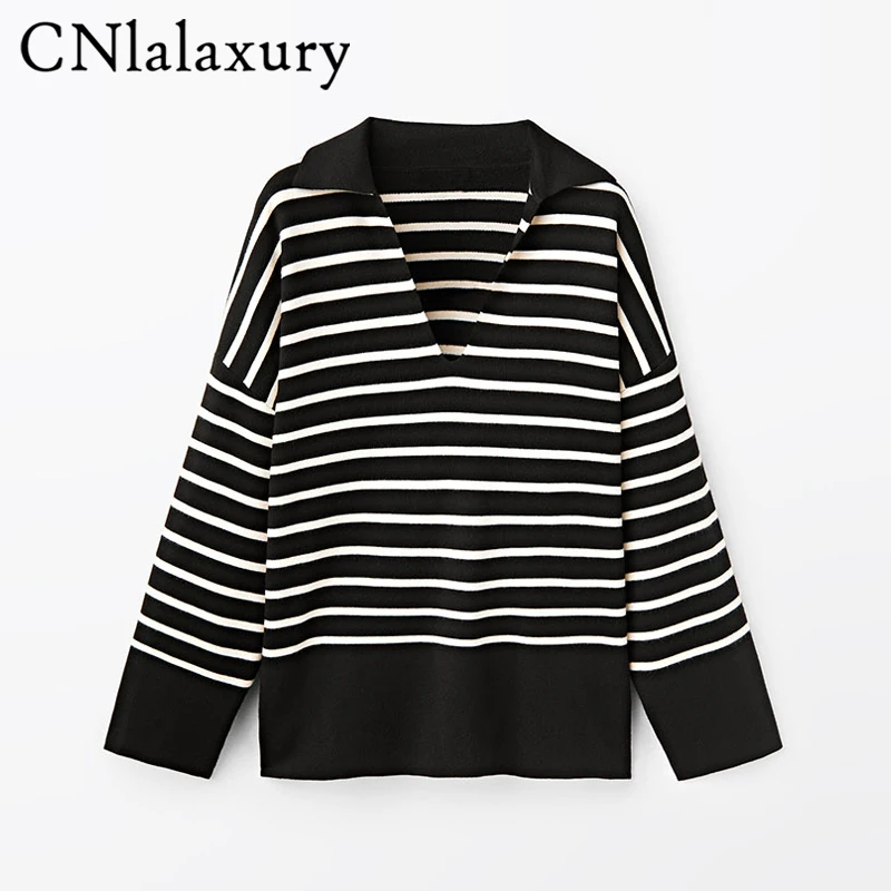 CNlalaxury Autumn Winter Woman Black   Vintage Dropped  Long Sleeves Casual  s L - £193.12 GBP