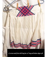 Vintage Half Apron 1940s White Voile Red Blue Patriotic WWII USO Re Enac... - $794.20 MXN