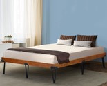 Olee Sleep Vc14Sf04F Full Bed Frame With 14-Inch Metal And Wood, Natural. - $197.97