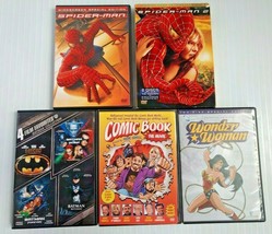Batman, Spiderman, Spiderman 2, Comic Book The Movie, Wonder Woman 5 DVD Lot - £14.33 GBP