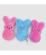 Set Of 3 Peeps Ruz Just Born Plush Bunnies Pink Blue Magenta Soft Easter - $224.18 MXN