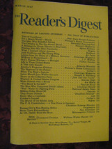Reader&#39;s Digest March 1947 J P Mcevoy Agnes Rothery Fulton Oursler Andre Maurois - £5.42 GBP