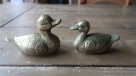 2 Solid Brass Duck Figures 3 inch - $17.82