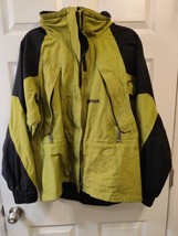 Women&#39;s Marmot Green and Black Jacket Outer Shell With Removable Hood Sz L-FLAW - £9.61 GBP