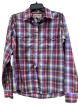 Womens Wrangler Wrancher Metallic Plaid Pearl Snap Up Long Sleeve Wester... - $17.09