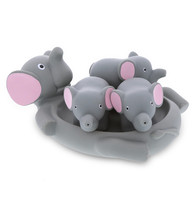 Family Animal Bath Squirters 4 Pc Floating Toys Set - Gray Elephant - £28.34 GBP