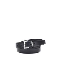 Saint Laurent Black Calf Leather Bos Taurus Regular Belt Women - $665.99