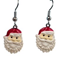 Vintage Earrings Pierced Santa Claus Dangle Christmas Holiday Party Xmas... - $9.94