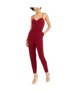 Bar III Womens 4 Malbec Red V Neck Sleeveless Wide Leg NO BELT Jumpsuit ... - €34,14 EUR
