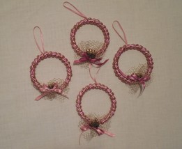 Christmas ornament, set of 4, pink ornaments, Christmas decoration - $20.00