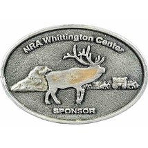 Bull Elk NRA WITTINGTON CENTER SPONSOR BELT BUCKLE Estate Western Cowboy... - £11.86 GBP