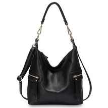 Zency Charm Purple 100% Leather Fashion Women Shoulder Bag Both Sides Zipper Poc - £75.78 GBP