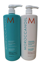 Moroccanoil Smoothing Shampoo &amp; Conditioner Set Unruly &amp; Frizzy Hair 33.... - £68.34 GBP