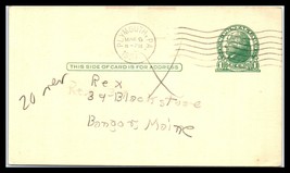 1951 US Postal Card - Plymouth, Pennsylvania to Bangor, Maine T8 - $2.96