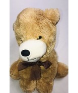 Dan Dee Collectors Choice Dog Puppy Plush 14” Tan Stuffed Animal Brown Bow - £10.84 GBP