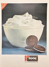 OREO Cookies chocolate Bowl full creamy filling vintage photo 1964 print ad - $17.61 CAD