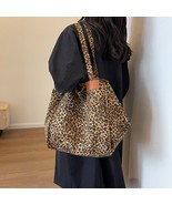 Large Capacity Leopard Print Canvas Tote Bag - £14.83 GBP