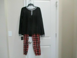 BNWT Cuddl Duds 2pc Fleece/micro fleece women&#39;s PJ set, Size XL, Red Pri... - $34.65