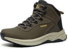 NORTIV 8 Men&#39;s Waterproof Hiking Boots Outdoor Shoes - Army Green - Size 8.5 - £31.28 GBP