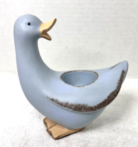 Partylite Blue Duck Tea Light Candle Holder 6&quot; Tall Rustic Folk Art - $14.50 CAD