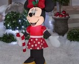 Christmas Inflatable Minnie Mouse with Candy Cane Holiday Indoor Outdoor... - $58.89