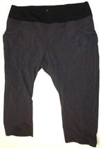 New NWT Womens Prana Pants 1X Summit Dark Gray Pockets Crop Hike Charcoal Black - £84.85 GBP