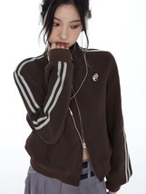 Y2k Aesthetic Cropped Jackets Women Harajuku Stand Collar Slim Coats Fashion New - £38.74 GBP
