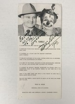 Felix B. Adler (d. 1960) Signed Autographed Vintage &quot;King of Clowns&quot; 3.5... - $99.99