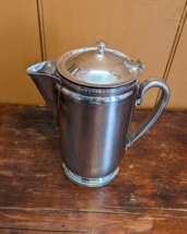 VTG Legion Utensils 8” Stainless Steel Water Pitcher w/ Hinged Lid Server Carafe - £15.45 GBP