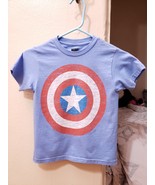Marvel Kids X Small Blue Captain America T Shirt - $475.17 MXN