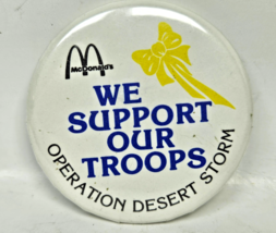 Vintage Mcdonalds We Support Our Troops Operation Desert Storm Round But... - $7.02 CAD