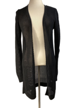 Athleta Open Weave Long Cardigan Women&#39;s S Black - £14.24 GBP