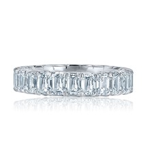 Smaragd Schliff Kunstdiamanten Grown Diamant Full Eternity Band 14k Gold - $1,874.94+