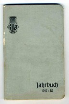 Jahrbuch 1917 1918 Calendar Hamburger Teacher Singing Club Germany Music  - $44.67