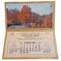 Vtg 1961 Folding Advertising Calendar Lane&#39;s Rest Home Wichita Falls Kan... - $15.34