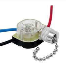 Ceiling Fan Pull Chain Switch Nickel 3 Speed Off-On(A)-On(B)-On(A&amp;B) with 6&quot; Lea - £9.87 GBP