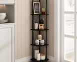 5-Tier Corner Shelf Bookcase Open Storage Black/Espresso 57.7in Home Fur... - $35.06