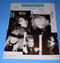 Heart Band Sheet Music Vintage 1987 There&#39;s The Girl Nancy Wilson Ann Wilson - £15.35 GBP